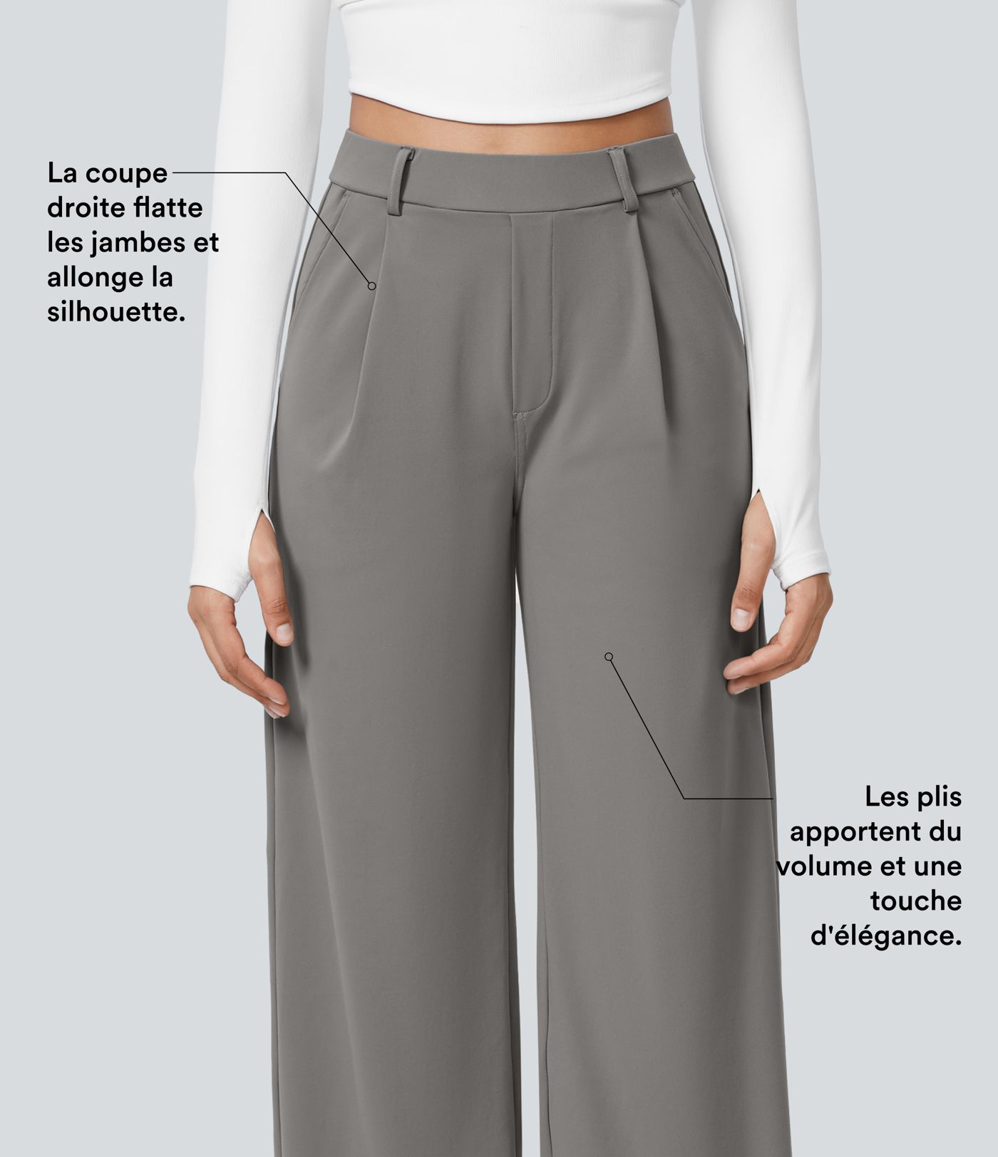 Pantalon tailleur Halara Flex™ DayStretch coupe droite taille haute avec poches