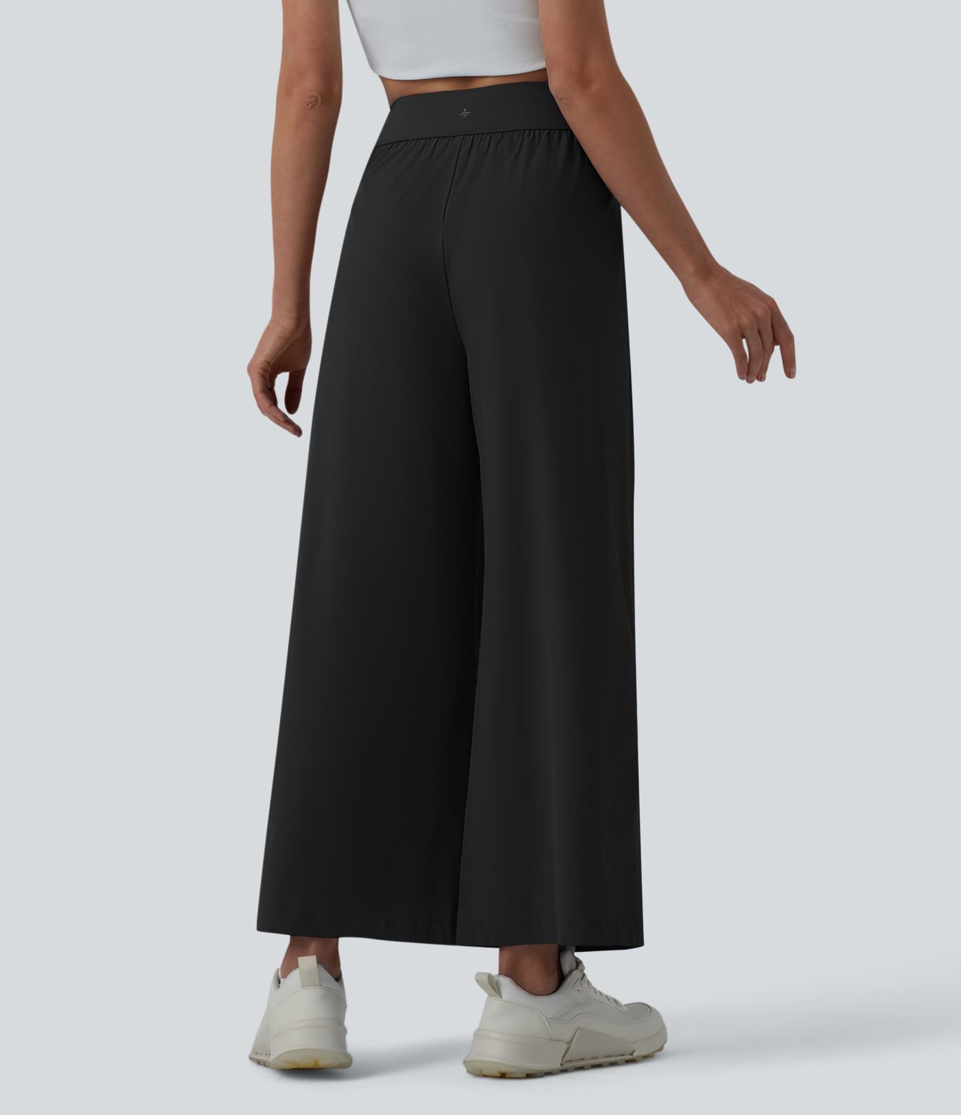 Breezeful™ High Waisted Pleated Ankle Length Quick Dry Yoga Baggy Pants with Pockets