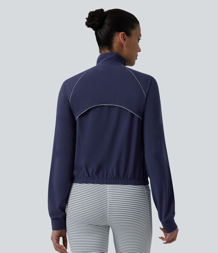 Breezeful™ Long Sleeve Zipper Elastic Hem Quick Dry Workout Jacket with Pockets