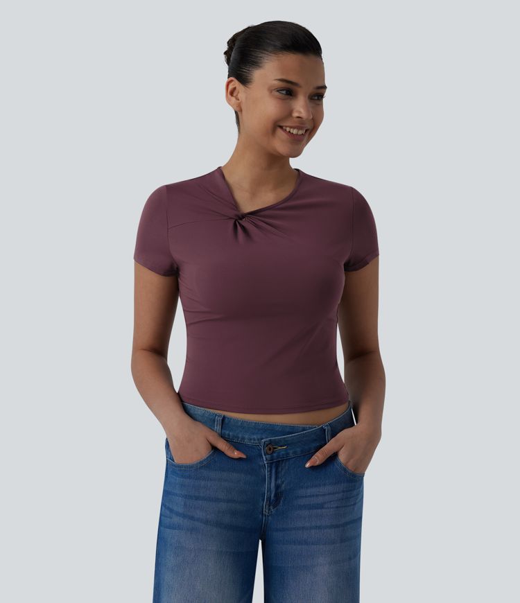 SoftlyZero™ QuickDry Abrasion-resistant Twisted Short Sleeve Casual T-Shirt
