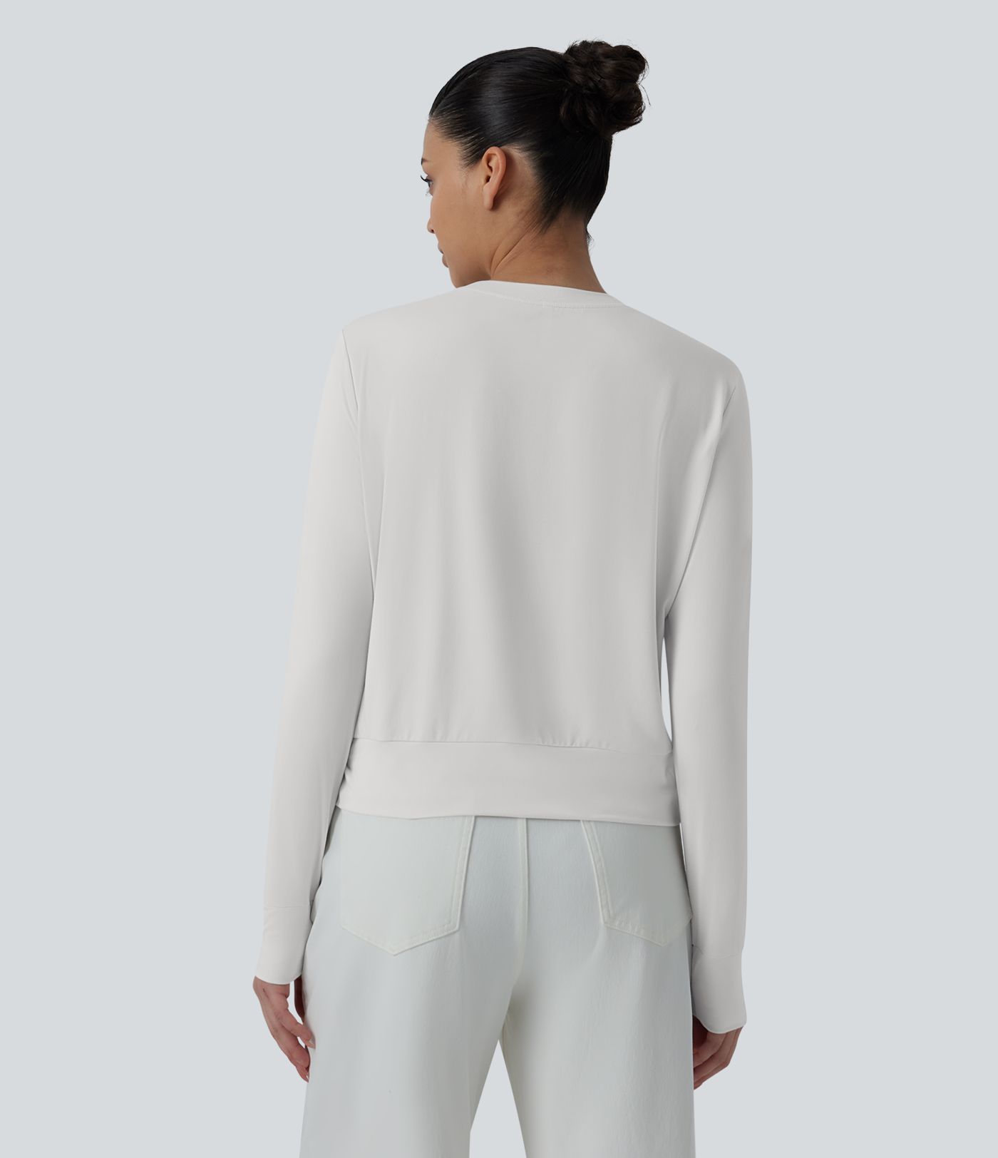 Round Neck Long Sleeve Relaxed Casual T-Shirt