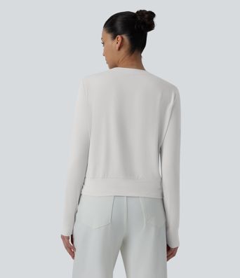 Round Neck Long Sleeve Relaxed Casual T-Shirt