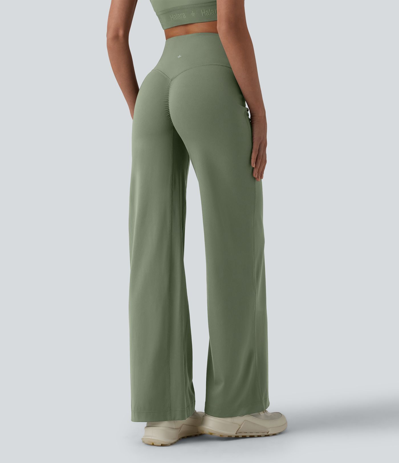 SoftlyZero™ High Waisted Tummy Control Straight Leg Ruched Yoga Pants-UPF50+ SoftlyZero™ High Waisted Tummy Control Straight Leg Ruched Yoga Pants-UPF50+