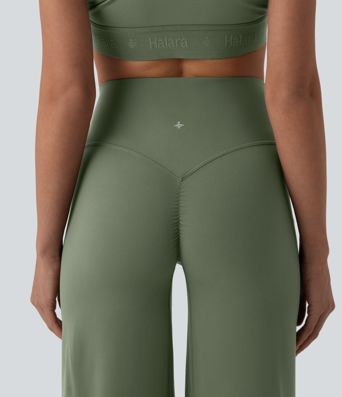SoftlyZero™ High Waisted Tummy Control Straight Leg Ruched Yoga Pants-UPF50+ SoftlyZero™ High Waisted Tummy Control Straight Leg Ruched Yoga Pants-UPF50+