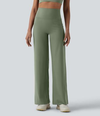 SoftlyZero™ High Waisted Tummy Control Straight Leg Ruched Yoga Pants-UPF50+ SoftlyZero™ High Waisted Tummy Control Straight Leg Ruched Yoga Pants-UPF50+