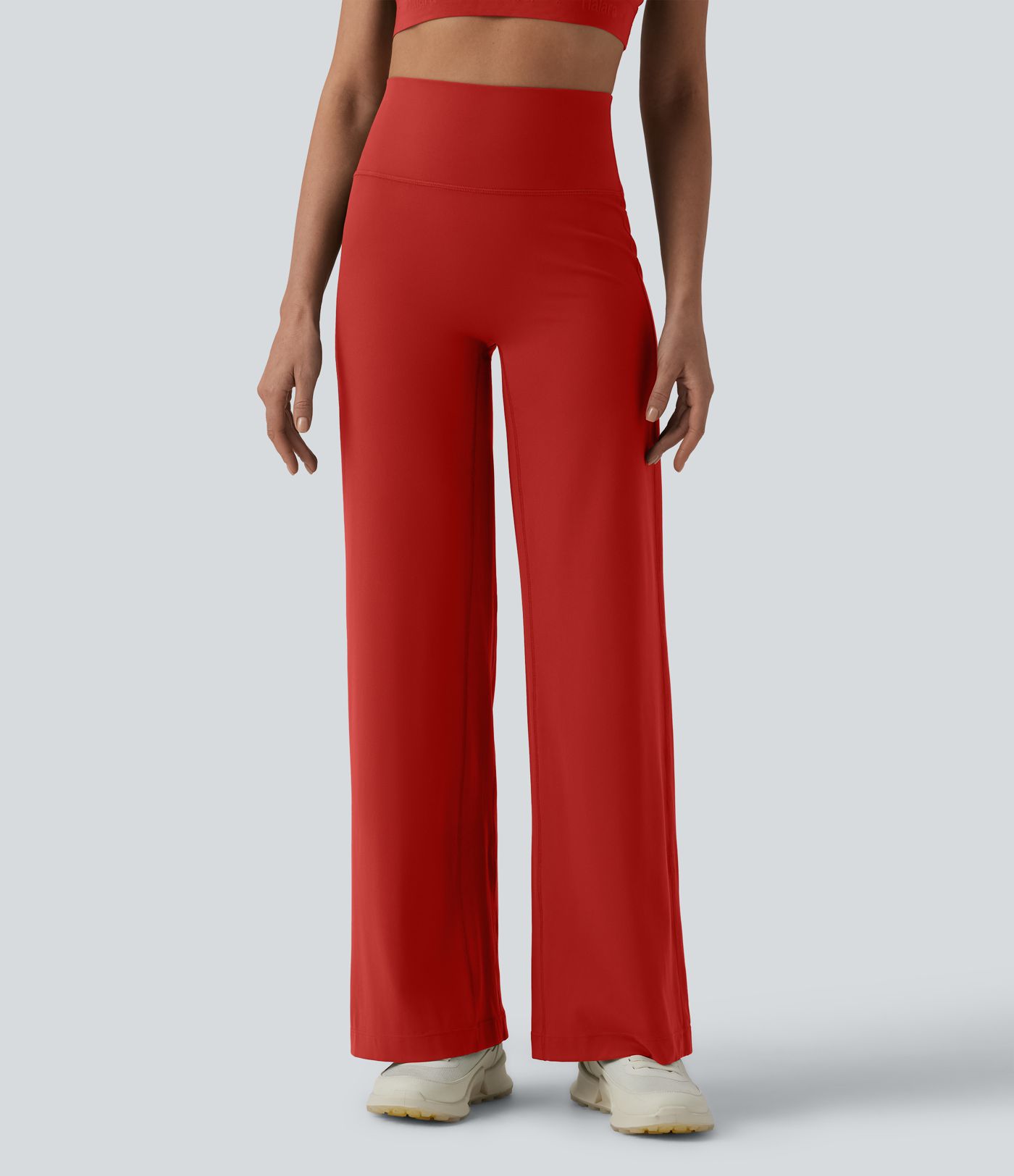 SoftlyZero™ High Waisted Tummy Control Straight Leg Ruched Yoga Trousers-UPF50+