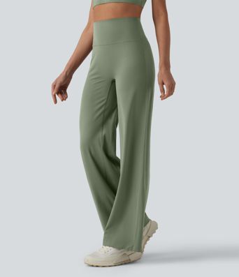 SoftlyZero™ High Waisted Tummy Control Straight Leg Ruched Yoga Pants-UPF50+ SoftlyZero™ High Waisted Tummy Control Straight Leg Ruched Yoga Pants-UPF50+