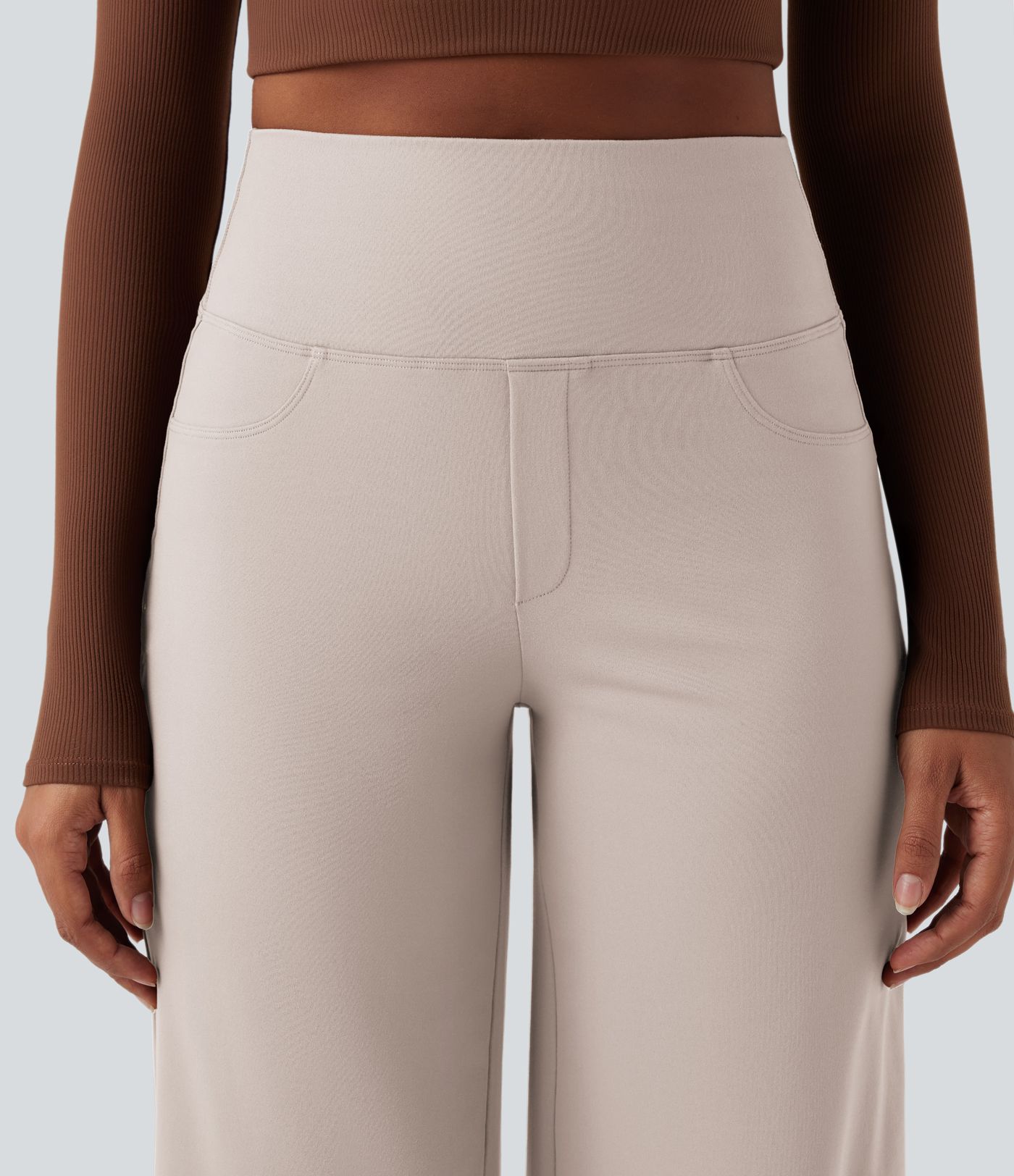 DayStretch - Yoga-Hose mit hohem Bund, Seitentaschen, Bauchkontrolle und weitem Bein DayStretch - Yoga-Hose mit hohem Bund, Seitentaschen, Bauchkontrolle und weitem Bein