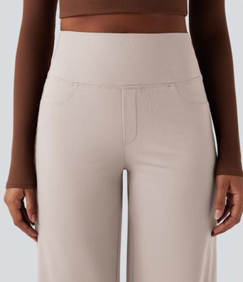 DayStretch - Yoga-Hose mit hohem Bund, Seitentaschen, Bauchkontrolle und weitem Bein DayStretch - Yoga-Hose mit hohem Bund, Seitentaschen, Bauchkontrolle und weitem Bein