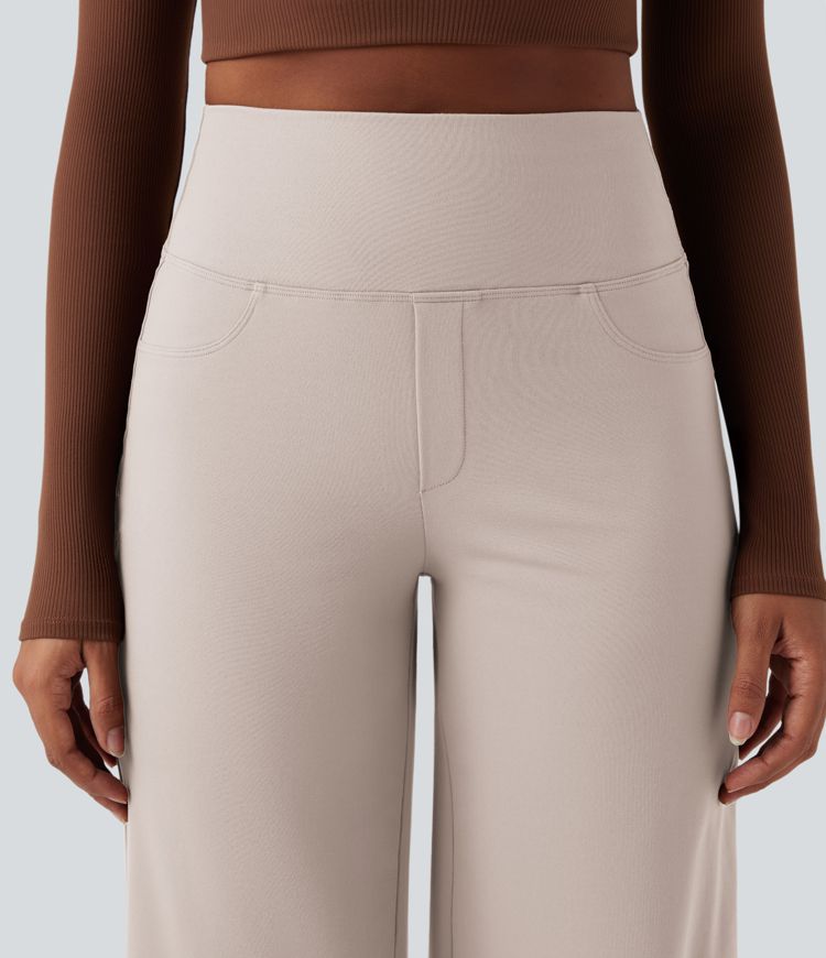 DayStretch - Yoga-Hose mit hohem Bund, Seitentaschen, Bauchkontrolle und weitem Bein DayStretch - Yoga-Hose mit hohem Bund, Seitentaschen, Bauchkontrolle und weitem Bein