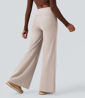 DayStretch - Yoga-Hose mit hohem Bund, Seitentaschen, Bauchkontrolle und weitem Bein DayStretch - Yoga-Hose mit hohem Bund, Seitentaschen, Bauchkontrolle und weitem Bein