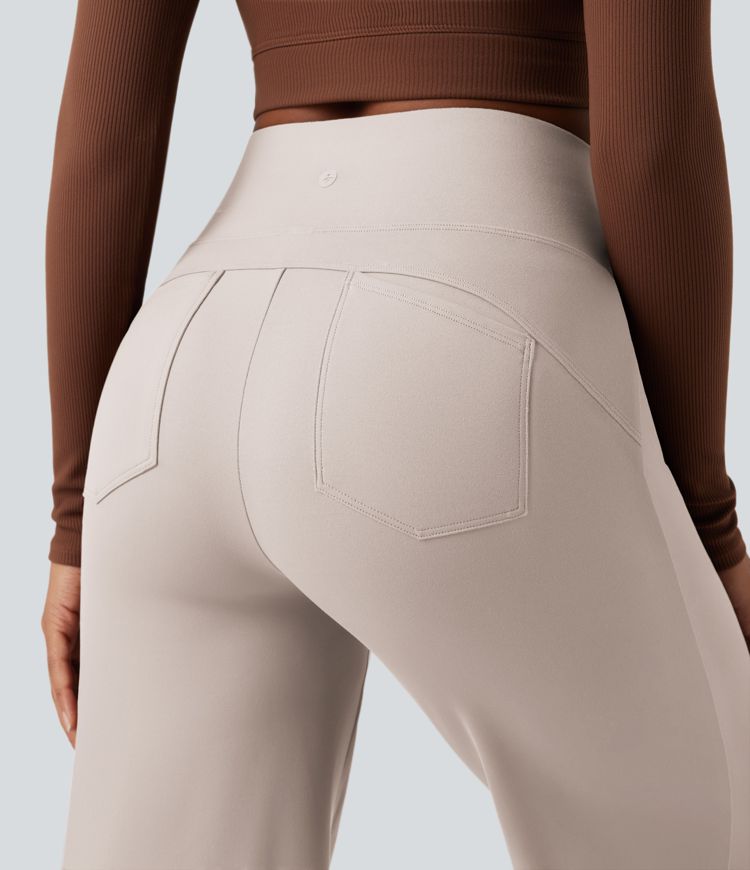 DayStretch - Yoga-Hose mit hohem Bund, Seitentaschen, Bauchkontrolle und weitem Bein DayStretch - Yoga-Hose mit hohem Bund, Seitentaschen, Bauchkontrolle und weitem Bein