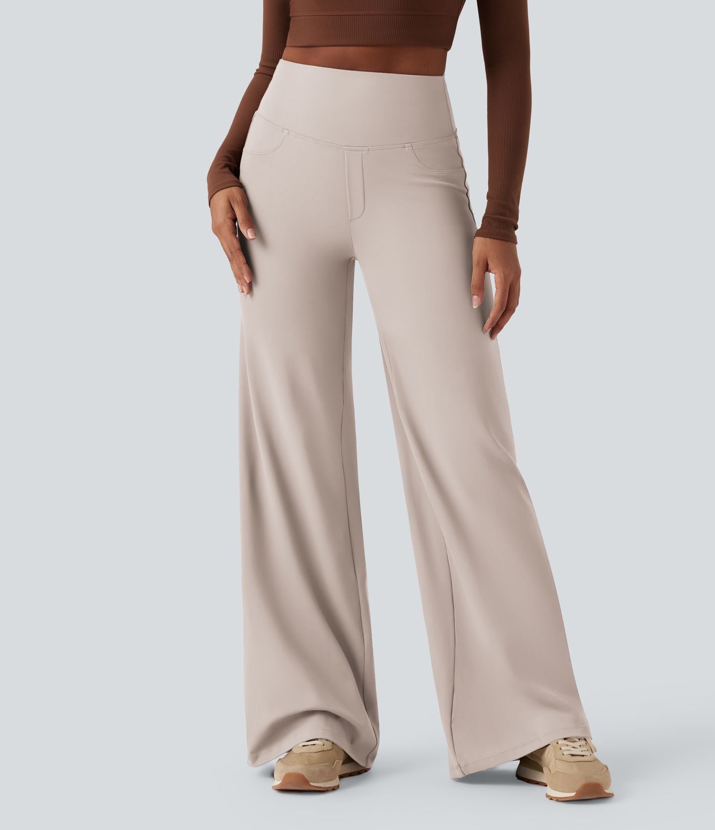 DayStretch - Yoga-Hose mit hohem Bund, Seitentaschen, Bauchkontrolle und weitem Bein DayStretch - Yoga-Hose mit hohem Bund, Seitentaschen, Bauchkontrolle und weitem Bein