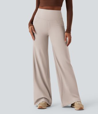 DayStretch - Yoga-Hose mit hohem Bund, Seitentaschen, Bauchkontrolle und weitem Bein DayStretch - Yoga-Hose mit hohem Bund, Seitentaschen, Bauchkontrolle und weitem Bein