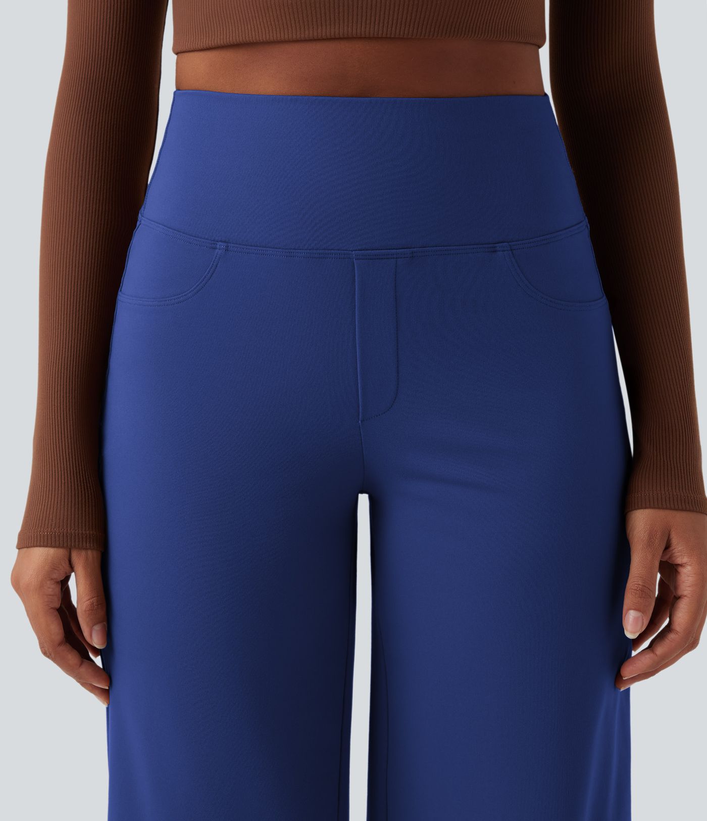 DayStretch High Waisted Tummy Control Wide Leg Yoga Pants with Pockets