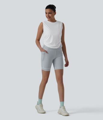 Round Neck Drawstring Hem InstantCool Quick Dry Running Tank Top-UPF50+