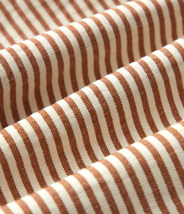 Hoch geschnittene, gestreifte, leinenähnliche, lässige weite Hose mit Kordelzug und Taschen