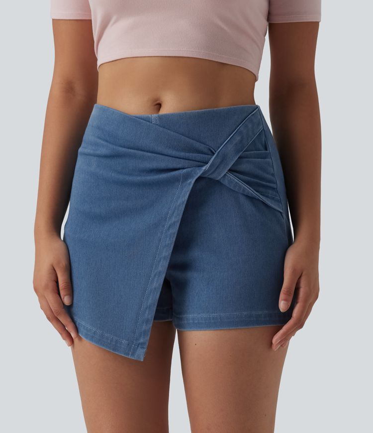 Halara Flex™ Mid Rise Micro Mini Denim Casual Skort