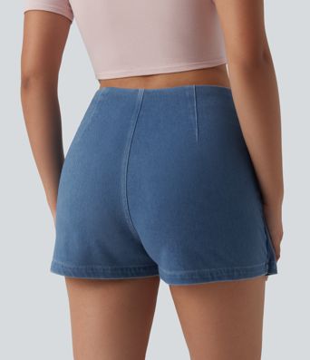 Halara Flex™ Mid Rise Micro Mini Denim Casual Skort