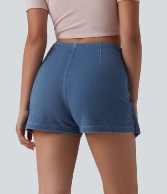 Halara Flex™ Mid Rise Micro Mini Denim Casual Skort