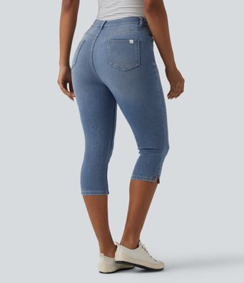 Halara Flex™ High Waisted Split Capri Casual Slim Jeans with Pockets