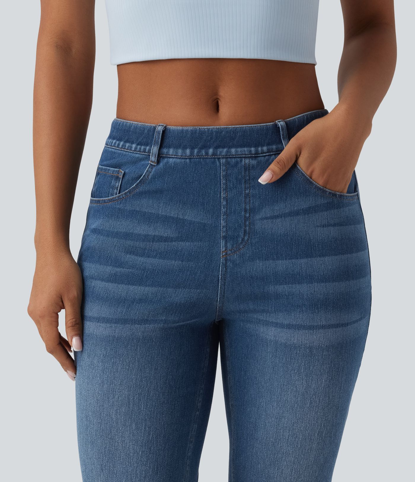 Halara Flex™ Mid Rise Casual Bootcut Jeans with Pockets