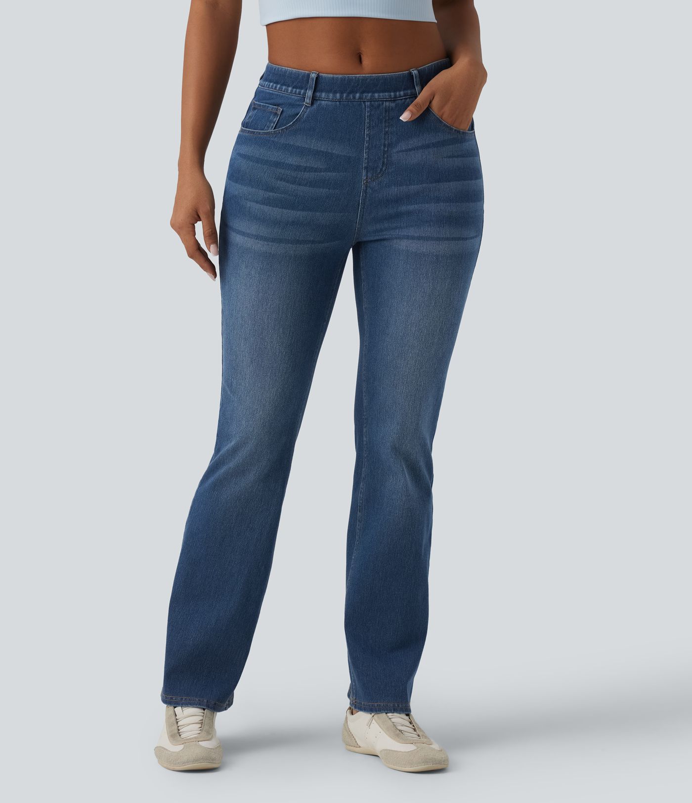 Halara Flex™ Mid Rise Casual Bootcut Jeans with Pockets