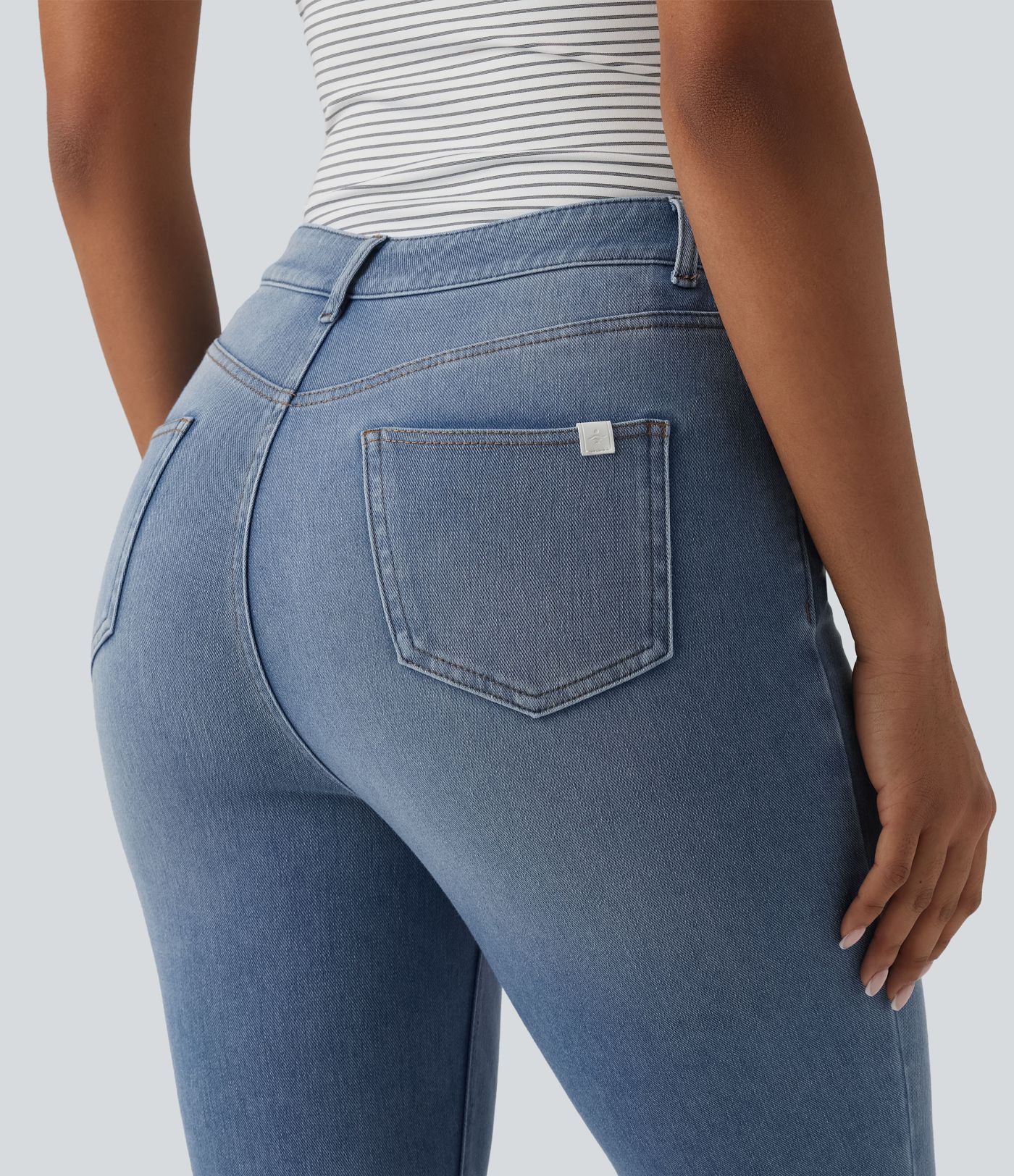 Halara Flex™ High Waisted Split Capri Casual Slim Jeans with Pockets