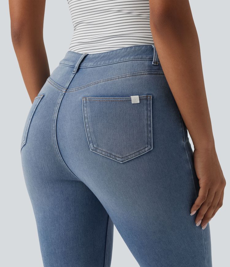 Halara Flex™ High Waisted Split Capri Casual Slim Jeans with Pockets