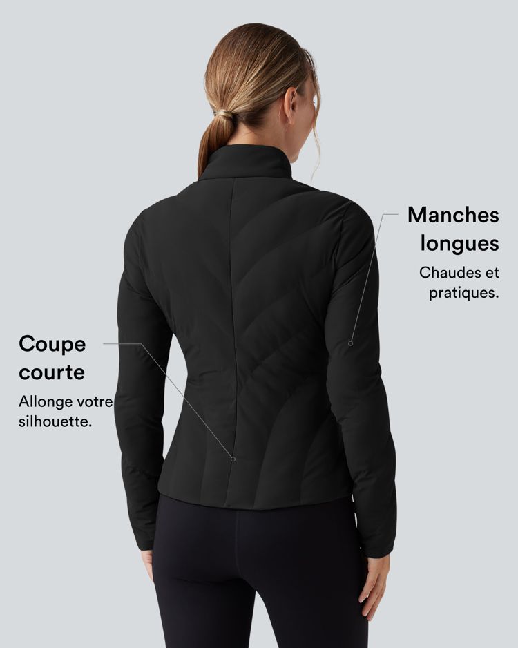 PuffFlex Veste matelassée casual extensible à col montant et manches longues avec poches