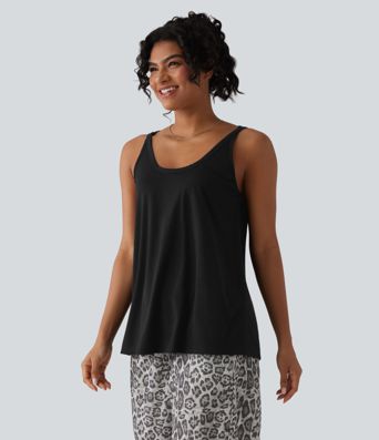 U Neck Relaxed Casual Tank Top