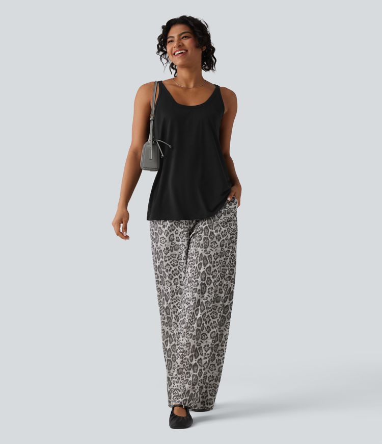 U Neck Relaxed Casual Tank Top