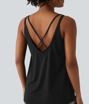 U Neck Relaxed Casual Tank Top