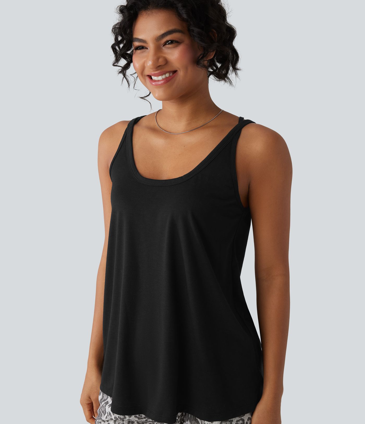 U Neck Relaxed Casual Tank Top