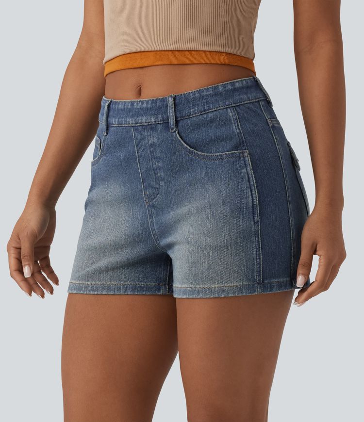 Halara Flex™ Mid Rise Denim Casual Shorts 3'' with Pockets