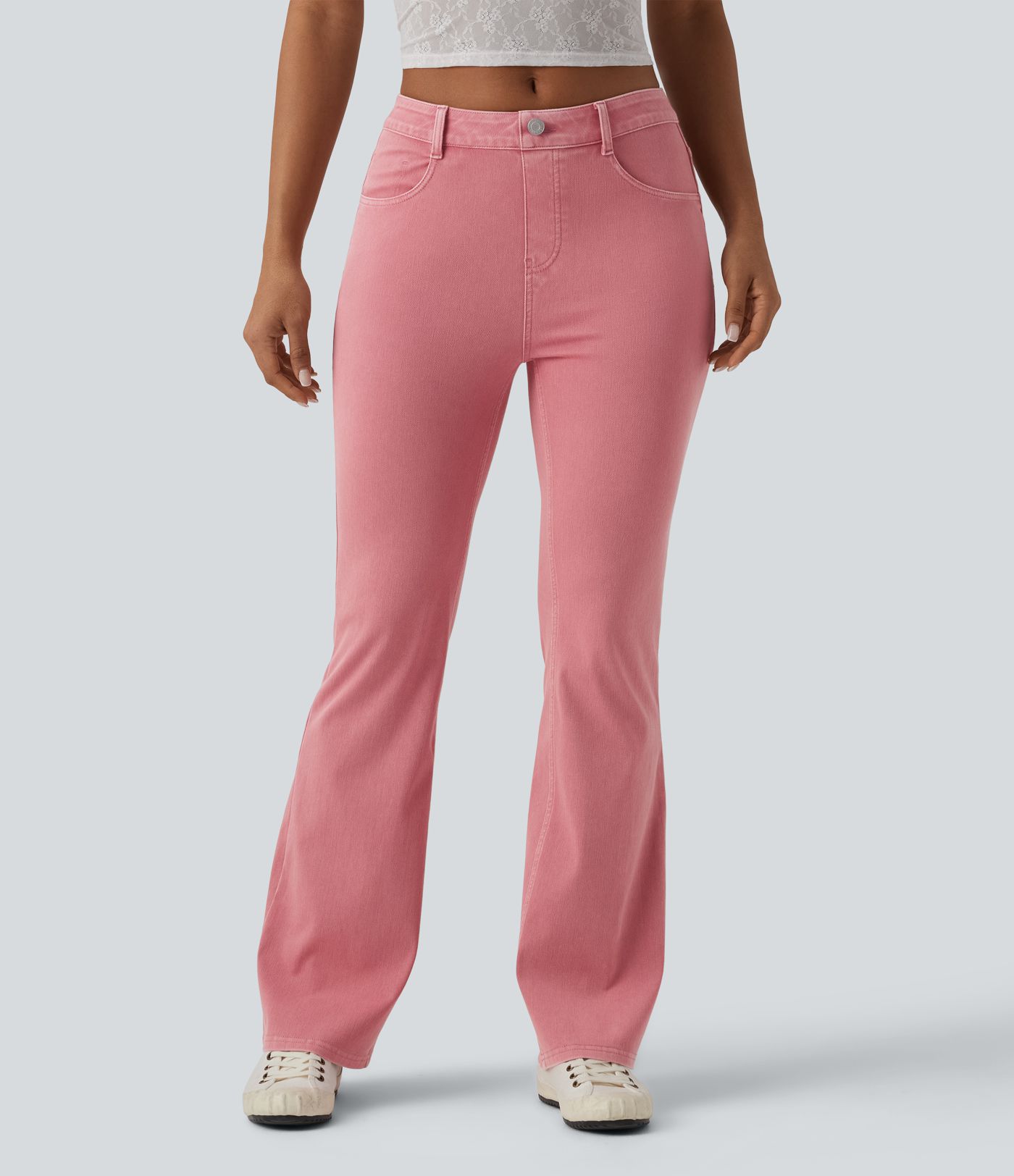 Halara Flex™ High Waisted Colorful Casual Flare Jeans with Pockets