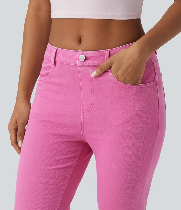 Halara Flex™ High Waisted Colorful Casual Flare Jeans with Pockets