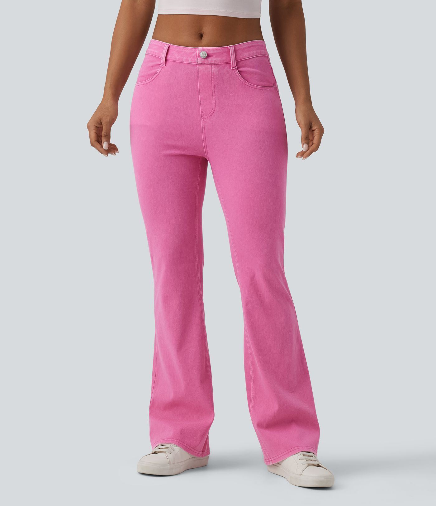 Halara Flex™ High Waisted Colorful Casual Flare Jeans with Pockets