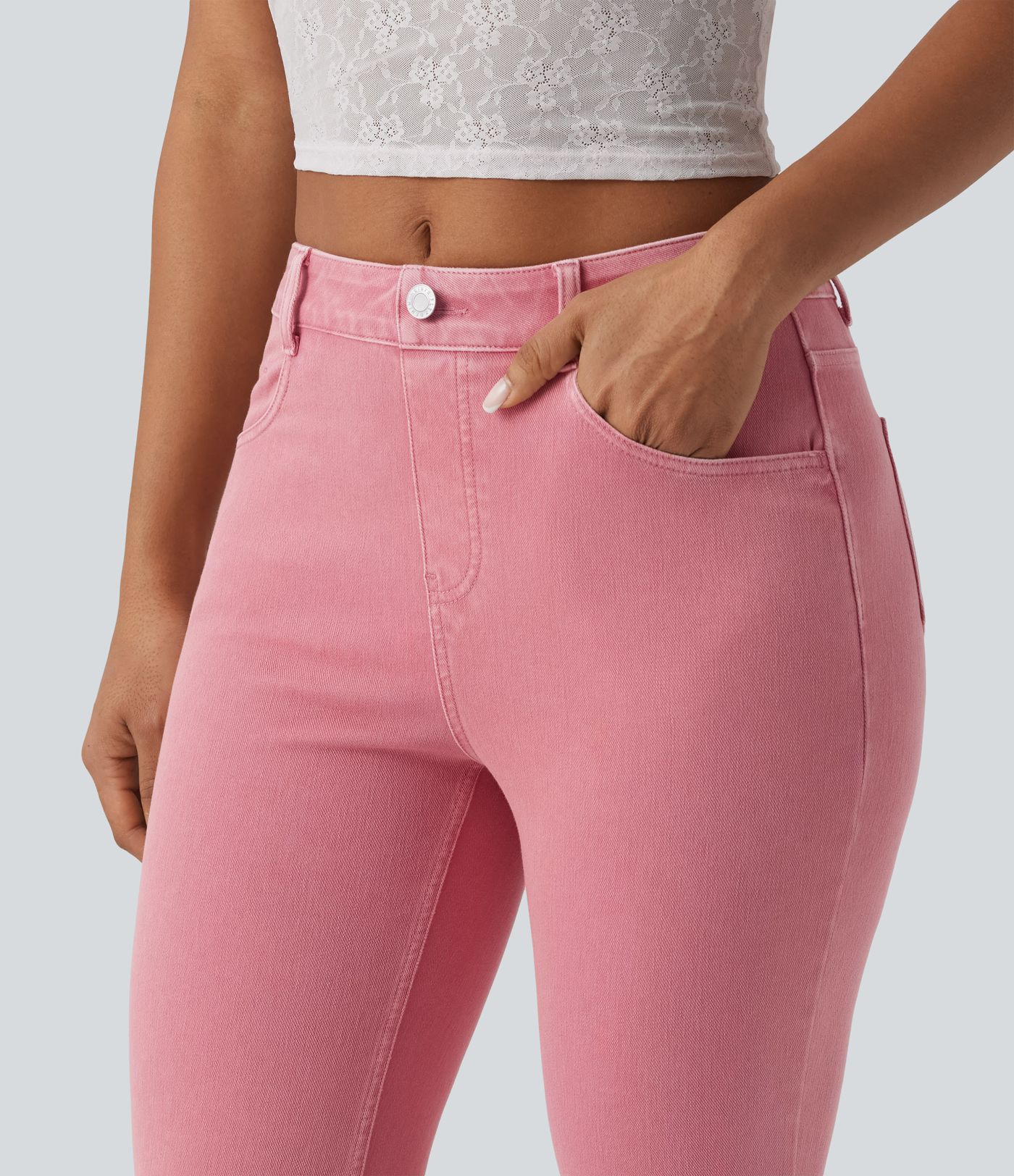 Halara Flex™ High Waisted Colorful Casual Flare Jeans with Pockets