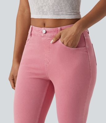 Halara Flex™ High Waisted Colorful Casual Flare Jeans with Pockets