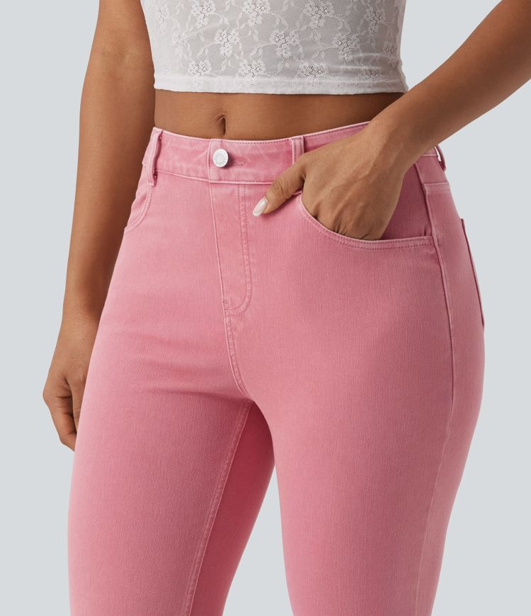 Halara Flex™ High Waisted Colorful Casual Flare Jeans with Pockets