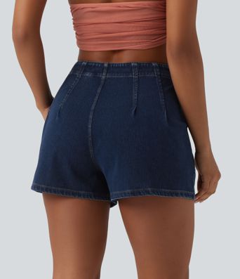 Halara Flex™ High-Waist-Jeans-Shorts 3.5'' mit Taschen