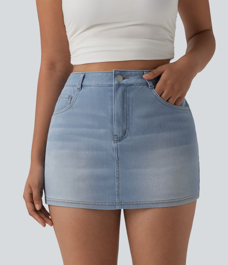 Halara Flex™ Denim High Waisted Micro Casual Skort with Pockets