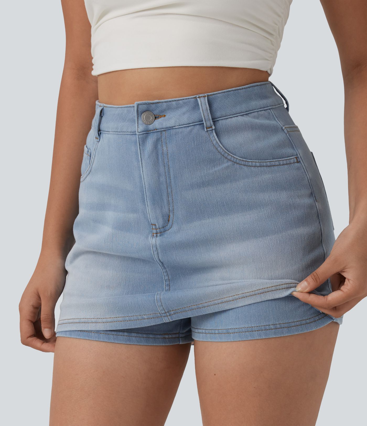 Halara Flex™ Denim High Waisted Micro Casual Skort with Pockets