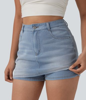 Halara Flex™ Denim High Waisted Micro Casual Skort with Pockets