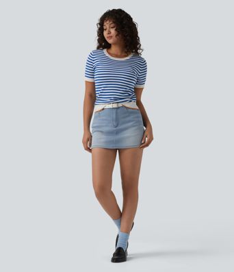 Halara Flex™ Denim High Waisted Micro Casual Skort with Pockets