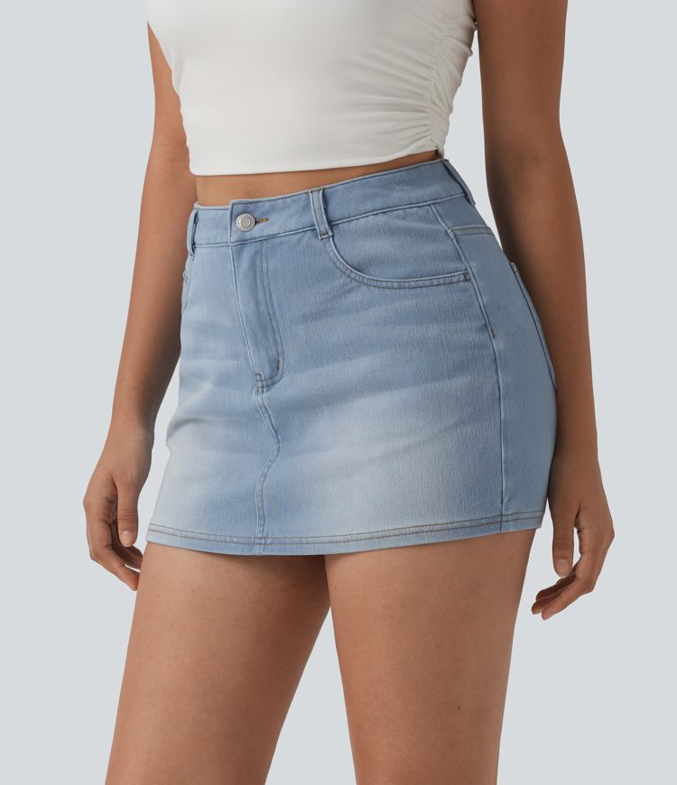 Halara Flex™ Denim High Waisted Micro Casual Skort with Pockets