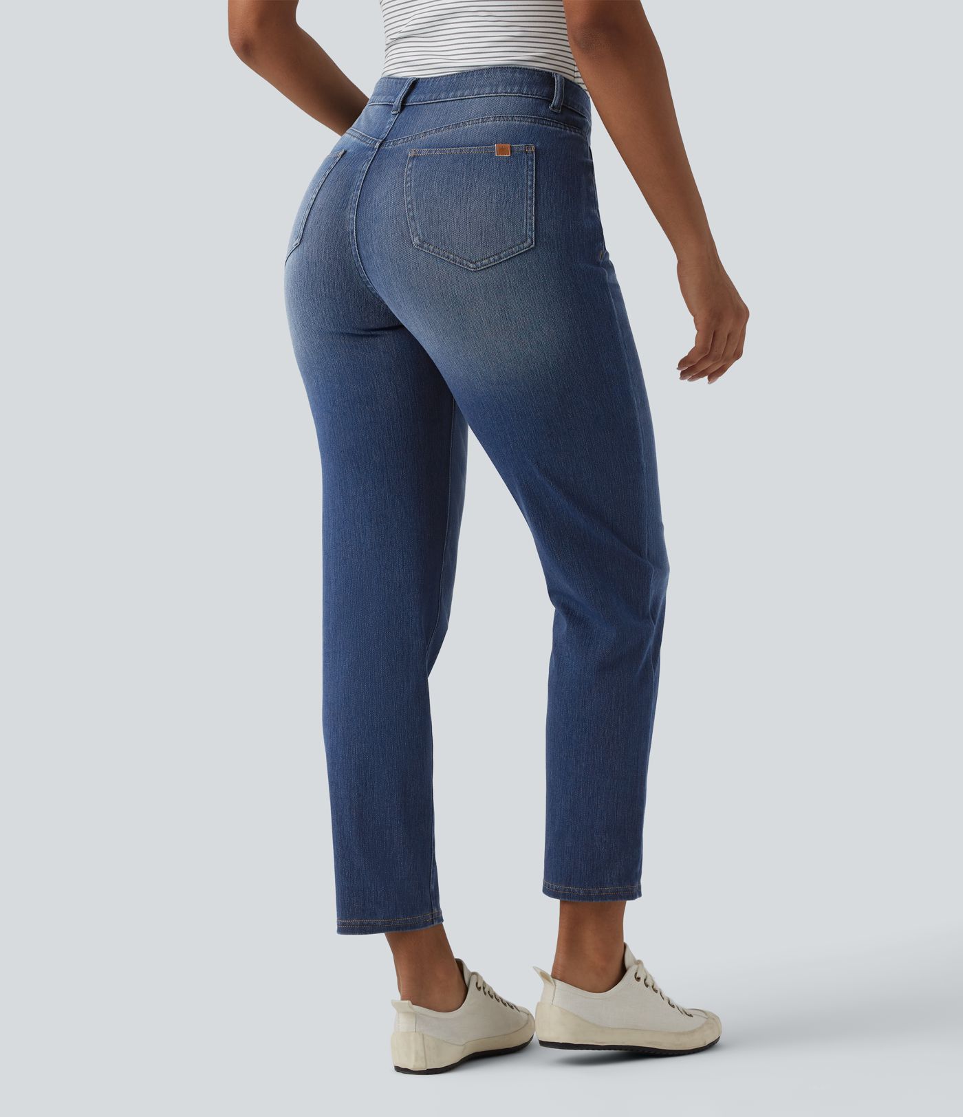 Halara Flex™ Asymmetric High Waisted Casual Jeans with Pockets