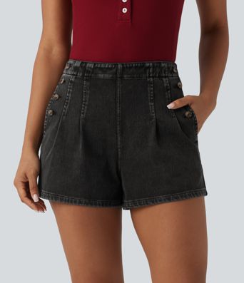 Halara Flex™ High Waisted Denim Casual Shorts 3'' with Pockets