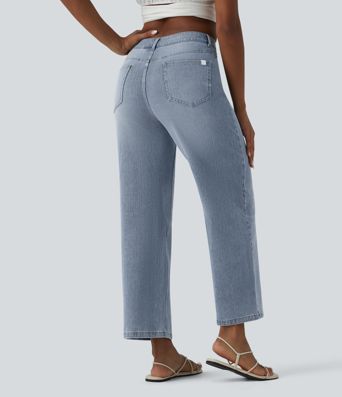 Halara Flex™ Mid Rise 7/8 Wide Leg Casual Jeans with Pockets